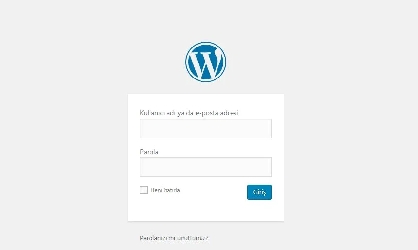 WordPress Admin Paneli Giriş