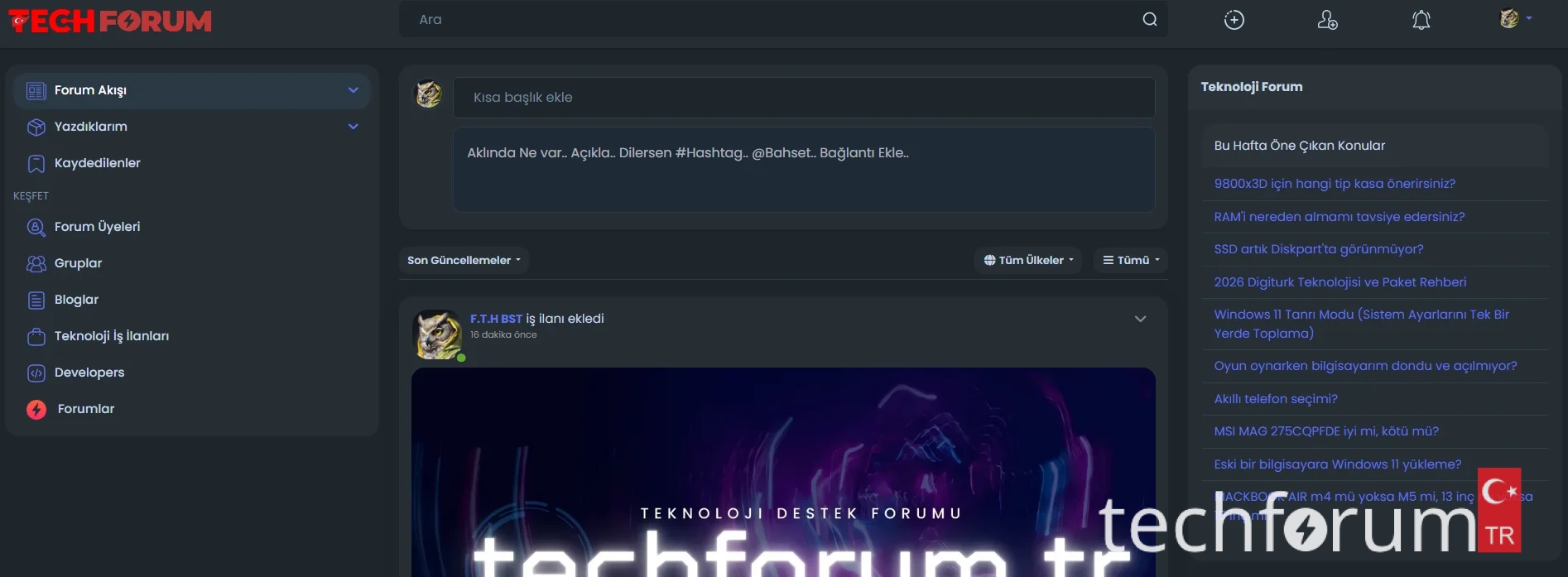 Techforum.tr, yenilenen sosyal teknoloji forum