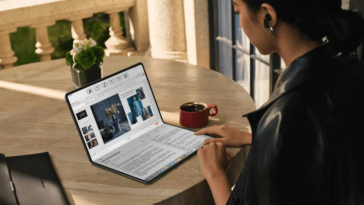 Huawei, MateBook Fold Ultimate Tasarımı, Dünyanın İlk Katlanabilir Dizüstü Bilgisayarı.webp