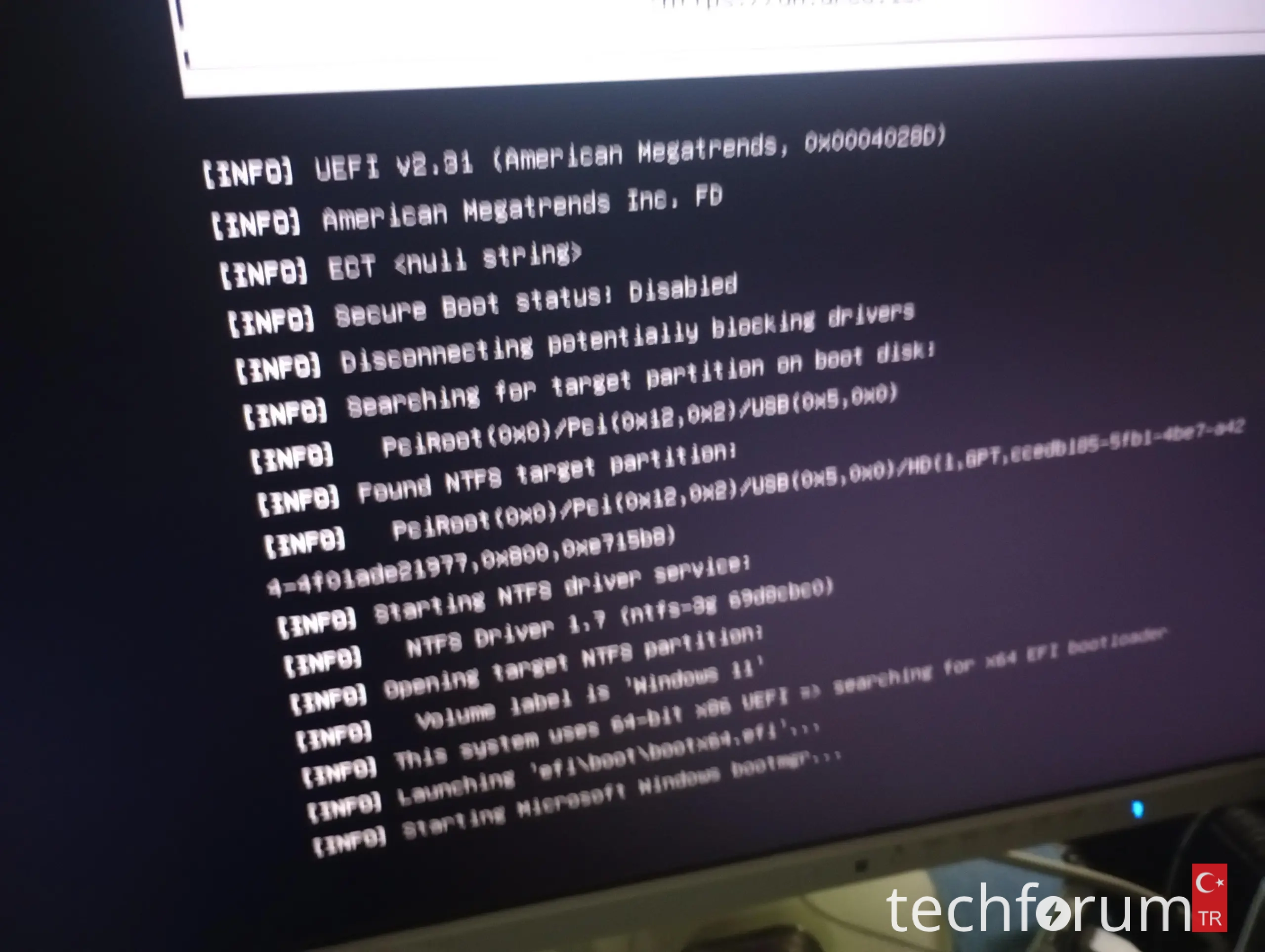 Windows 11 kurulumu başarısız.webp